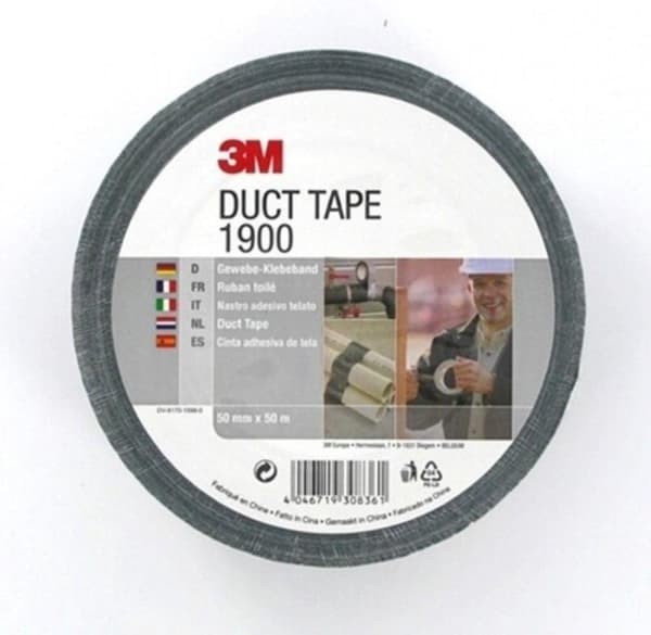 3M 1900 tejp - 50M x 50MM - Svart