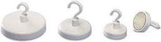 magnetoplan krogmagnet, hvid, diameter: 47 mm Magnetisk krog til fastgørelse af genstande på væggen (52647)