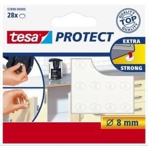 tesa Protect noise--slipprop, rund, diameter: 8 mm selvklæbende, gennemsigtig, i hængende foldeboks (57898-00000-00)