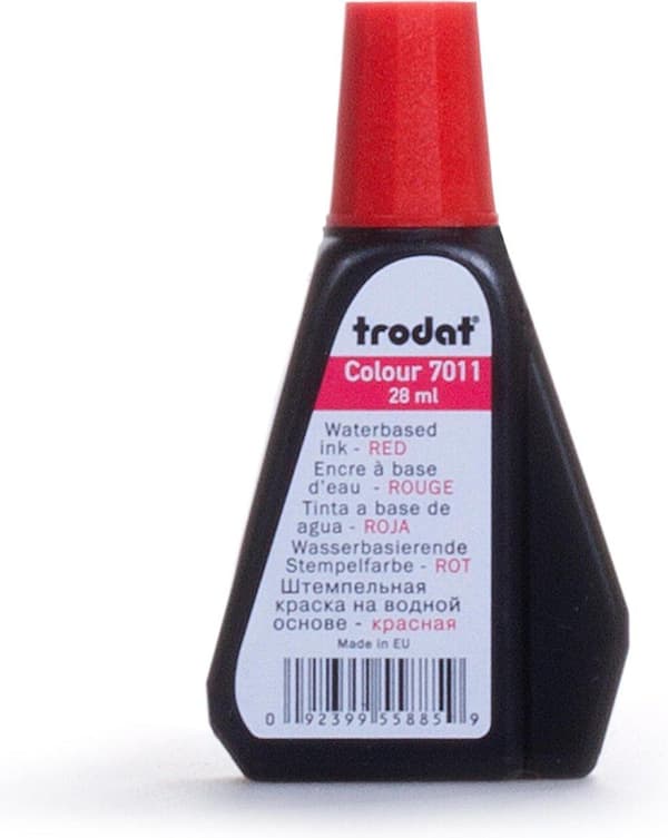 Trodat 7011 refill stempel blæk til blækpuder 28 ml. - rød