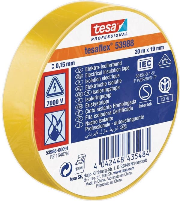 tesa 53988-00091-00 eristenauha tesa Professional Yellow (PxL) 20 mx 19 mm 1 kpl