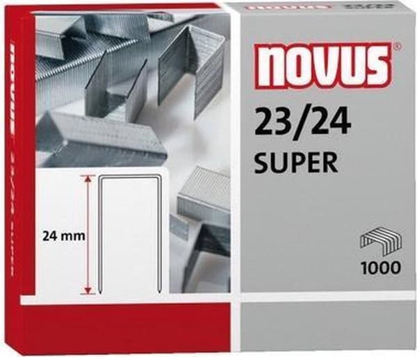 häftklamrar Novus 23/24 superlåda med 1000 stycken