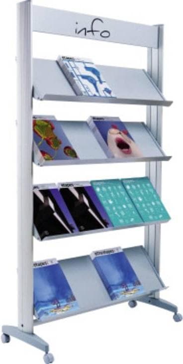 Paperflow esiteteline 94 x 167,8 x 38,5 cm (L x K x S) alumiinia, 16 lokeroa (16.A4TM.35)