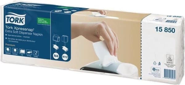 Tork Xpressnap® dispenserservett 216x165cm 2-lagers 1/2-faldig vit 5x200x8