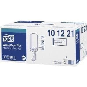 Tork 101221 stærke, multifunktionelle papirservietter til M1 Centrefeed Mini Dispenser System / 2-lags robust papir i hvidt, 11 x 214 servietter (21,5