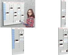 PAPERFLOW vægmonteret kontorplanlægger, 20 rum, A4, gråt forlængerelement, lavet af højkvalitets, ridse- og slagfast polystyren, - 1 stk (PS20A4.02)
