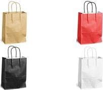 MAILmedia papirbærepose med ledning, 8,7 liter, rød, mål: (B)240 x (D)110 x (H)330 mm, lavet af kraftpapir 100 g/kvm, - 1 stk (30108515)