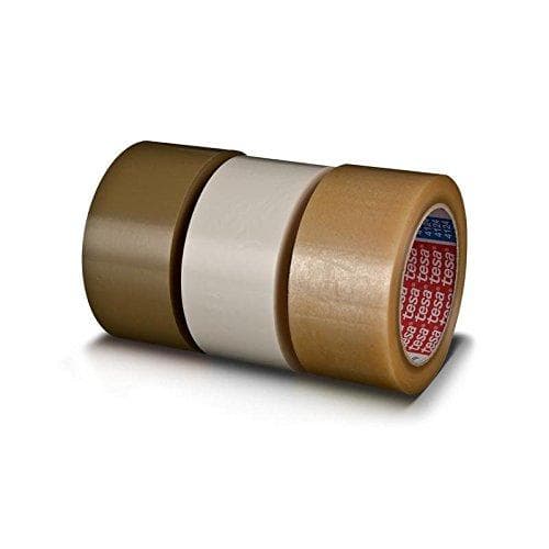 tesapack förpackningstejp 4124, tillverkad av PVC, 38 mm x 66 m, extremt rivbeständig, självhäftande, naturgummilim (04124-00095-00)