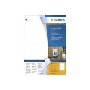 HERMA Special - Tarttumattomat tarrat, rei'itetyt - valkoinen - 70 x 148,5 mm 600 tarraa (100 arkkia x 6) (8047)