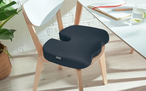 Leitz Ergo Cozy Ergonominen tuolin tyyny, joka on ihanteellinen toimistoon ja kotitoimistoon - sametinharmaa