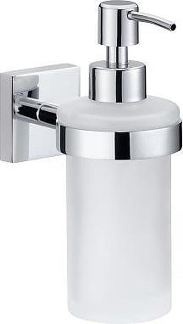 tesa® Ekkro sæbedispenser, højglans forkromet metal, selvklæbende, 170 mm x 70 mm x 125 mm