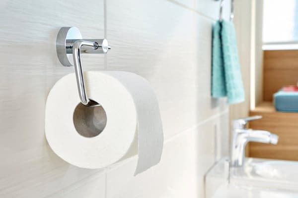 Tesa Smooz Toiletrulleholder uden klap 13,5x15,5x8,5cm bor Selvklæbende Forkromet Metalkrom