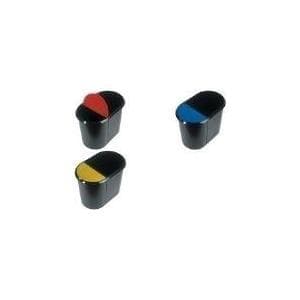 Helit Duo papperskorg - 29 L Kapacitet - Oval - 350,0 mm H x 445,0 mm Bredd x 280,0 mm Djup - Polyeten, Polystyren - Silver, Svart (H6220900)