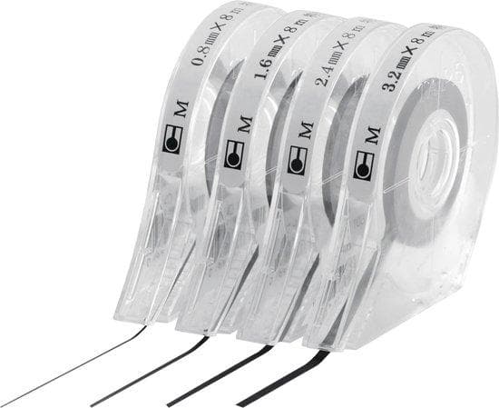 magnetoplan tegnebånd, sort (B)2,4 mm x (L)8 m selvklæbende, til opdeling af planlægningstavler, - 1 stk (40103)