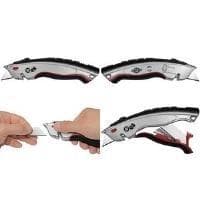 WEDO Safety Cutter Profi Plus, klinge: 19 mm, sølv/sort automatisk klingetilbagetrækning, automatisk rist, ergonomisk - 1 stk (78 850)