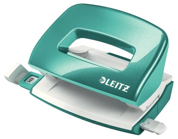 Leitz WOW metallinen minirei'itin - Rei'ittää jopa 10 arkkia - Kansioihin ja rengaskansioon - Jäänsininen - Ihanteellinen kotitoimistoon/kotityöpaikal