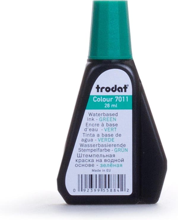 Trodat 7011 refill stempel blæk til blækpuder 28 ml. - grøn