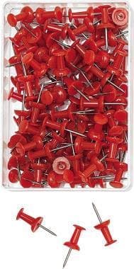 WEDO stiftstift, röd, innehåll: 100 stycken, stiftlängd: 12 mm, huvuddiameter: 10 mm, i transparent låda (54 202)