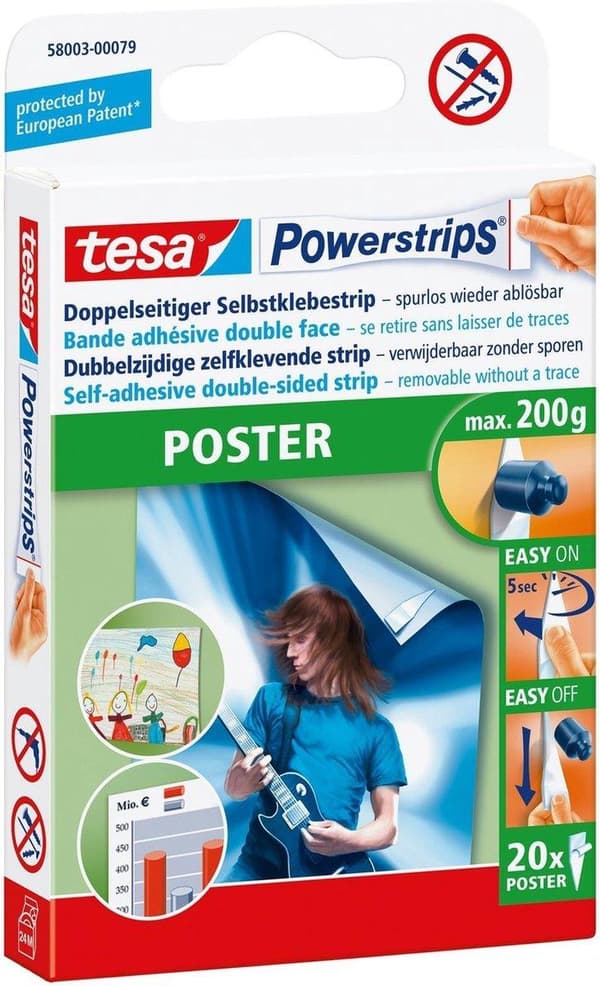 TESA POWERSTRIPS JULISTE 20 kpl