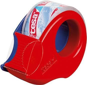 tesa minidispenser, inkl. 1 självhäftande film tesa film 19 mm x 10 m kristallklar, handdispenser med praktiska infällda grepp (57858-00000-00)