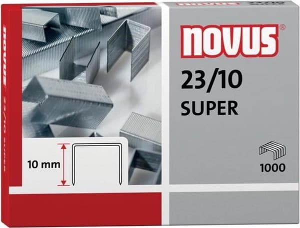 häftklamrar Novus 23/10 Superlåda med 1000 stycken