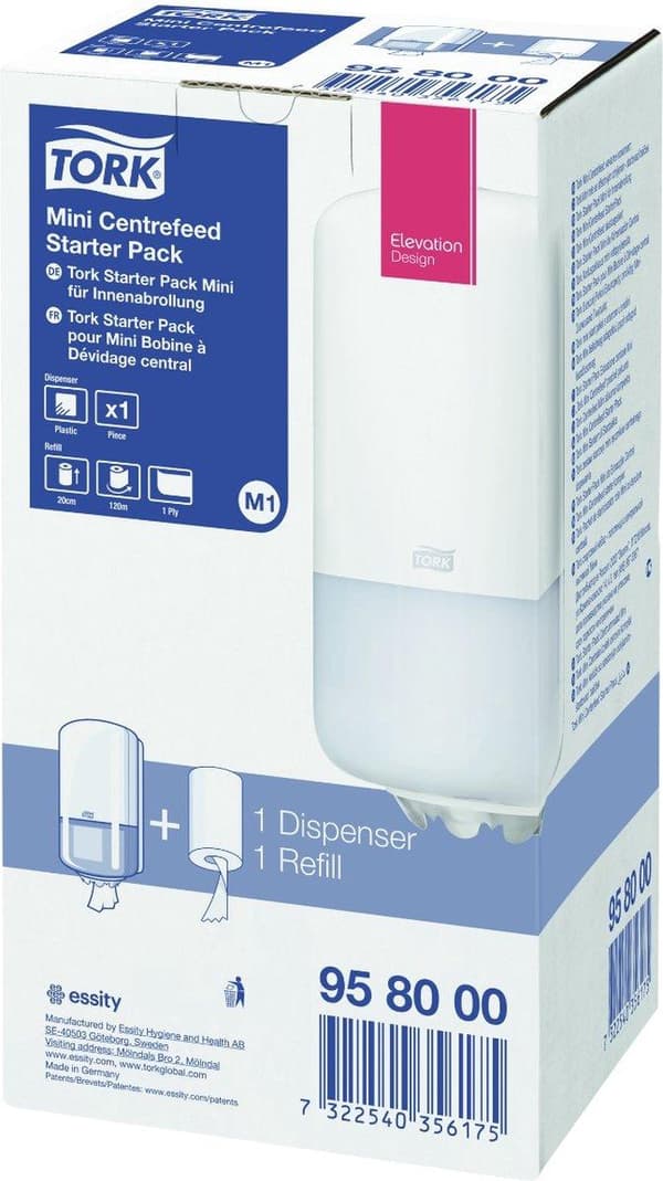 Tork 958000 papirhåndklæde dispenser rulle papirhåndklæde dispenser hvid (958000)