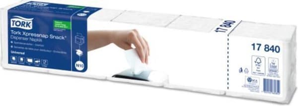 Tork Xpressnap Snack® dispenserserviet 216x216cm 1-lags 1/4-fold hvid 5x225x8