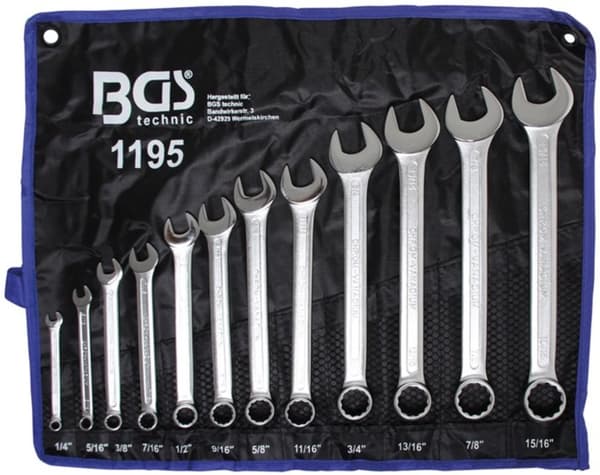 U-ringnyckelsats | Tumsstorlekar | 1/4" - 15/16" | 12 delar