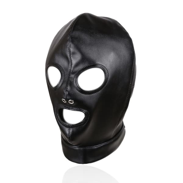 Bondage mask Svart med snörning (ögon mun)