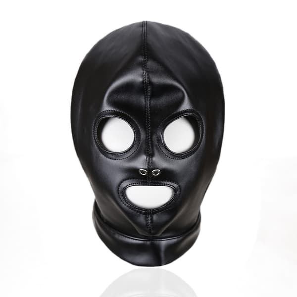 Bondage mask Svart med snörning (ögon mun)