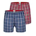 Miniatyrbillede 1 af 5: Duke Mens D555 Plaid Woven Kingsize Boxer Shorts (Pack of 2)