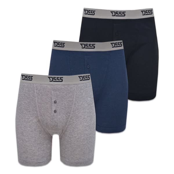 Duke Mens D555 London Driver Kingsize Boxer Shorts (Pack of 3) Black/Grey/Navy 6XL