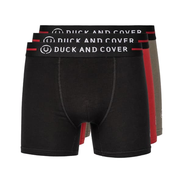Duck and Cover Scorla boksershorts til mænd (pakke med 3) Olive/Red/Black XXL