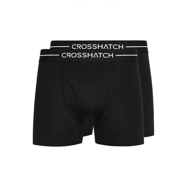 Crosshatch Ambek Boxershorts til mænd (pakke med 2) Black XL
