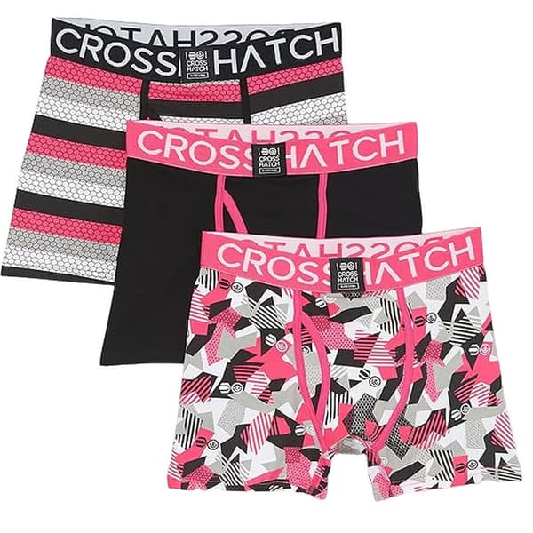 Crosshatch Mens Crystaline Boxer Shorts (Pack of 3)