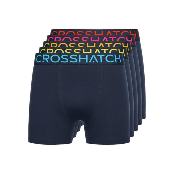 Crosshatch Mens Chasma Boxer Shorts (Pack of 5) Navy XL