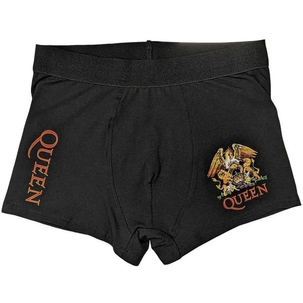 Queen Unisex Boxershorts Classic Crest för vuxna Black XL