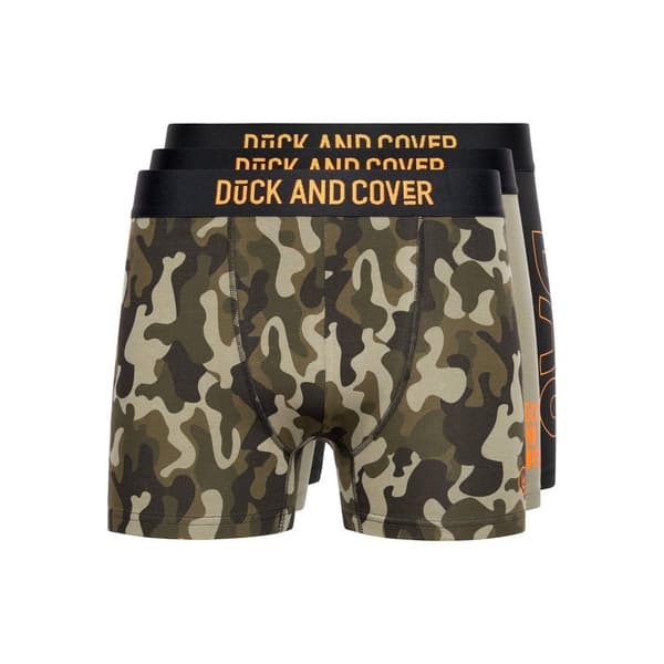 Duck and Cover Mens Alized Assorted Designs Boxer Shorts (Pack of 3) Multicoloured L