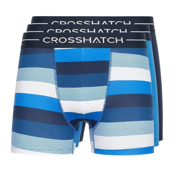 Crosshatch Avocet Boxershorts för herrar (Förpackning med 3 st) Blue/Navy/White XL