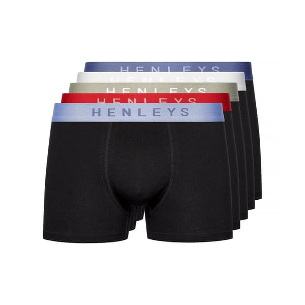 Henleys Mens Blackiris Boxer Shorts (Pack of 5)
