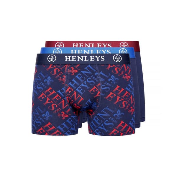 Henleys Rutlers Assorted Designs Boxershorts för herrar (Förpackning med 3 st)