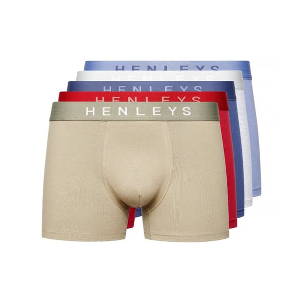 Henleys Mens Motley Boxershorts (Förpackning med 5 st)