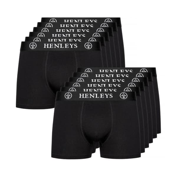 Henleys Mens McBlacken Boxer Shorts (Pack of 12)