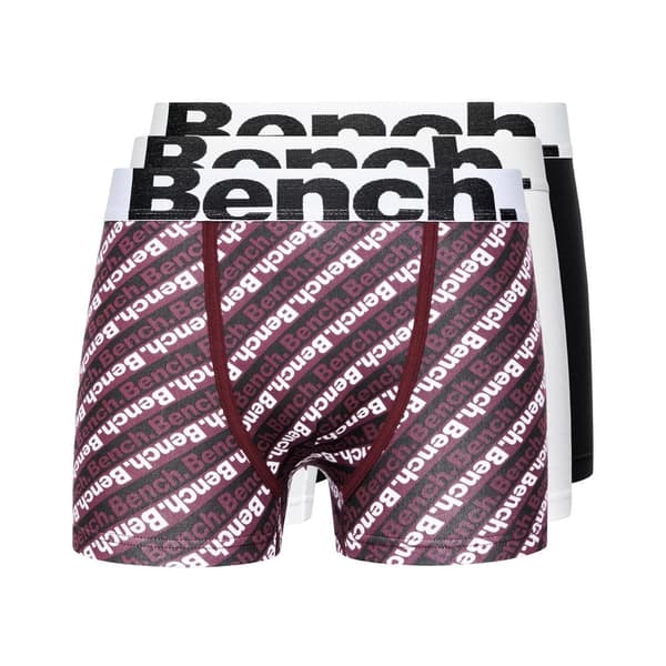 Bench Mendes Boxershorts för herrar (Förpackning med 3 st) Red/White/Black XL