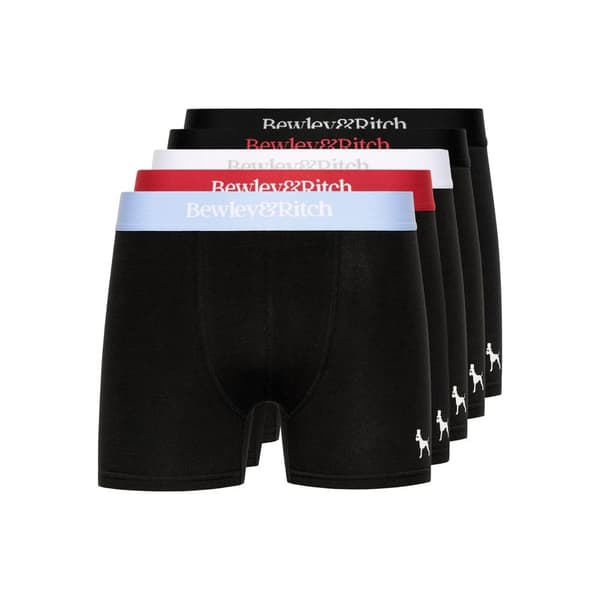 Bewley & Ritch Columba Boxershorts för herrar (Förpackning med 5 st) Black/Mixed M