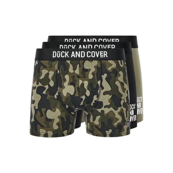 Duck and Cover Mens Alizmo Boxer Shorts (Pack of 3) Green/Black/White XL
