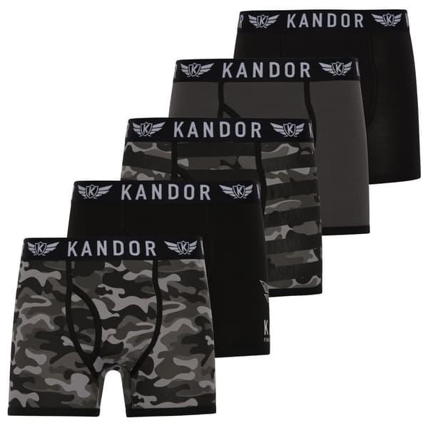 Kandor Mens Camobee Bamboo Boxer Shorts (Pack of 5)