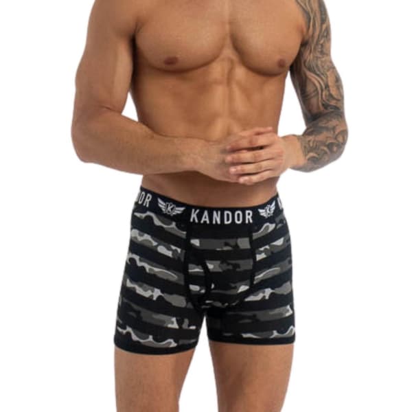 Kandor Mens Camobee Bamboo Boxer Shorts (Pack of 5)