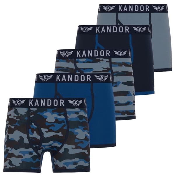 Kandor Mens Camobee Bamboo Boxer Shorts (Pack of 5)