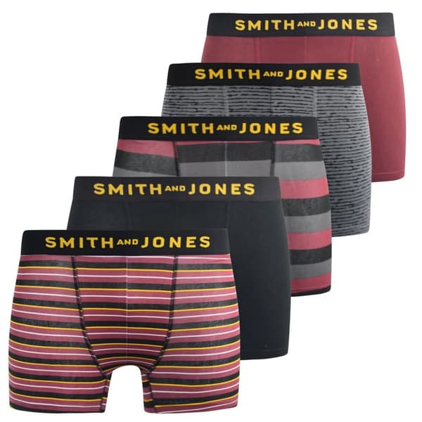 Smith & Jones Kole Assorted Designs Boxershorts för herrar (Förpackning med 5 st) Multicoloured XXL